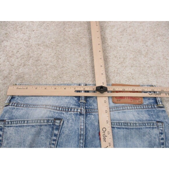 Levis 510 Jeans Mens 31 Blue Acid Wash Denim Skinny Distressed Casual 31x27 - Picture 15 of 16